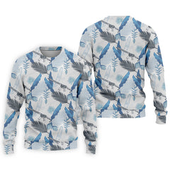 Maxcorners Blue Feather Golf Polo Shirt, Mens Golf Gift, Mens Tropical Shirts