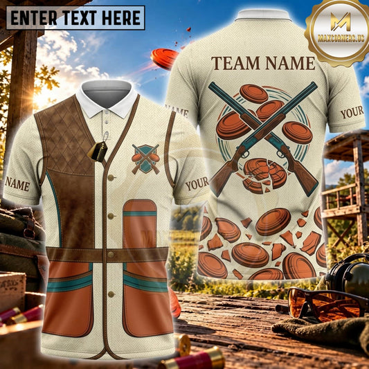 Maxcorners Clay Shooting Clay Target Scatter Hunting Vest Personalized Name 3D Unisex Shirt