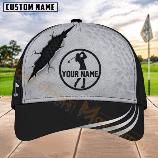 Maxcorners Golf Claw Scratch Circle Logo Personalized Name 3D Cap (6 Colors)