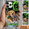 Maxcorners Duck Hunting Golden Retriever Green Lightning Water Splash Personalized Name 3D Phone Case - Chocolate Labrador Retriever