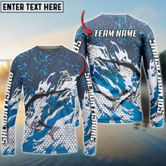 Maxcorners Salmon Fishing Bluefin Sport Personalized Name, Team Name 3D Long Sleeve Shirt