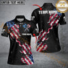 Maxcorners Customized Grunge Us Flag Smoke Darts Polo Shirts, Patriotic Darts Jerseys For Women