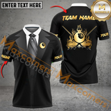 Maxcorners Ball 8 Gentleman Billiard Jersey Multicolor Options Personalized Name, Team Name 3D Polo Shirt (4 Colors)