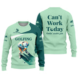 Maxcorners Can't Work Today Feelin Under Par Custom Men's Golf Polo Shirt, Funny Golf Shirt, Gift For Golfers