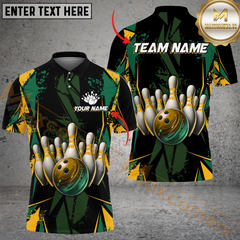 Maxcorners Color Diamond Bowling Team Jersey Personalized Name, Team Name 3D Polo Shirt