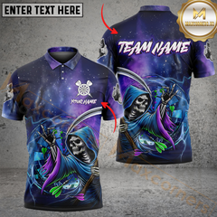 Maxcorners Darts Galaxy Reaper Multicolor Option Customized Name, Team Name 3D Polo Shirt