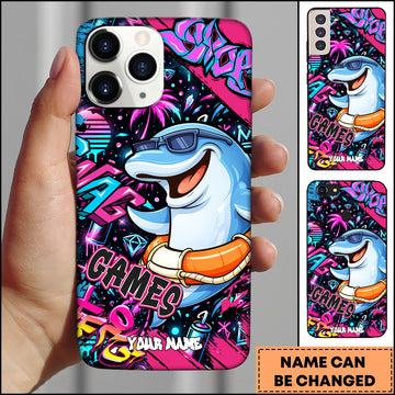 Maxcorners Darts Cool Dolphin Graffiti Style Personalized Name 3D Phone Case