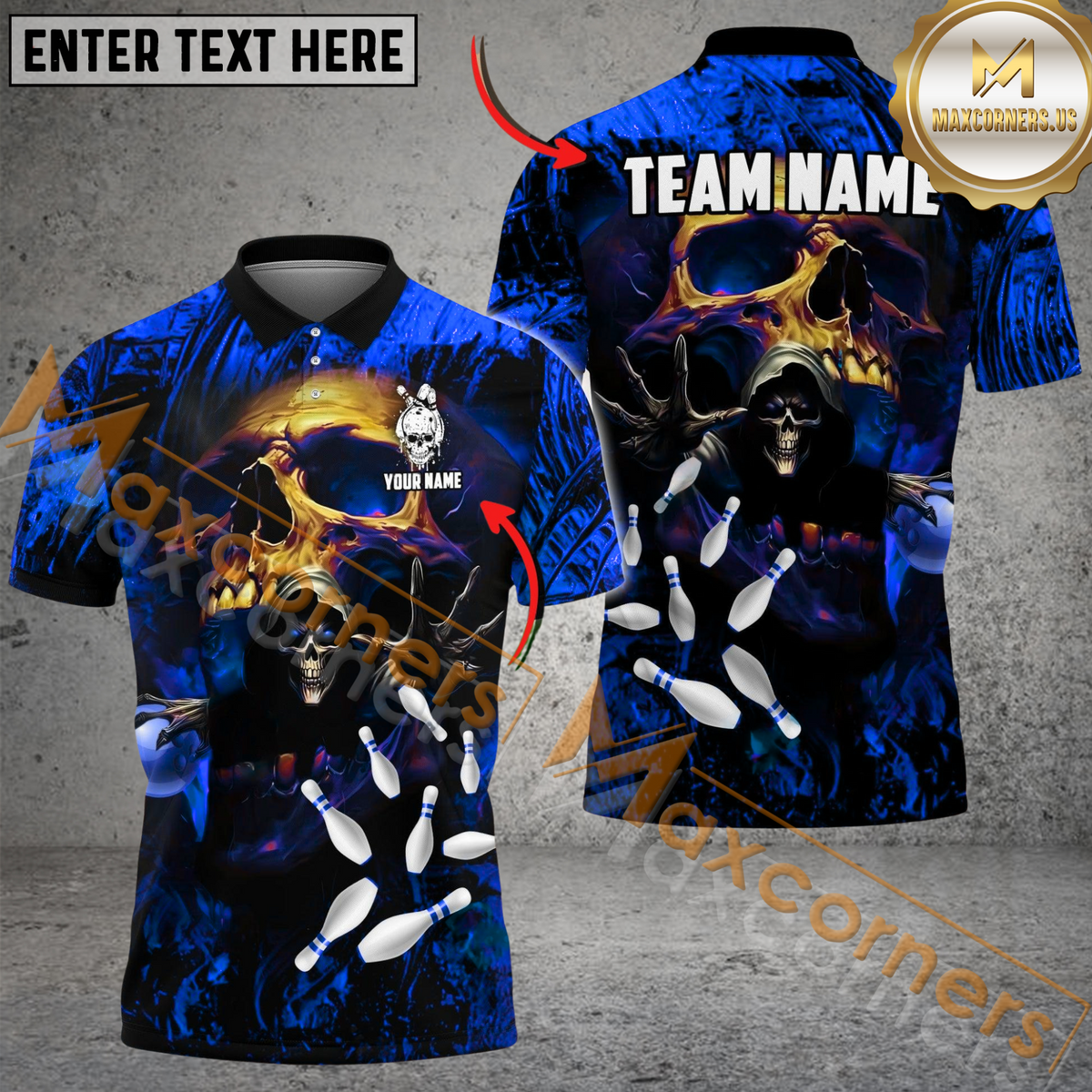 Maxcorners Depression Bringer Reaper Bowling Jersey Multicolor Customized Name, Team Name 3D Shirt