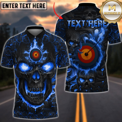 Maxcorners Archery Skull Magma Personalized Name, Team Name 3D Unisex Shirt