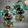 Maxcorners 8Ball Billiards Shirt Funny Graffiti Neon Style Multi Options Personalized Name, Team Name Unisex 3D Shirt (4 Colors)