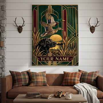 Maxcorners Wildlife Hunting Moose Bear Turkey Forest Collage Personalized Canvas Wall Art