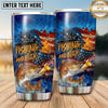 Maxcorners Fishing Tumbler Fishing and Beer Graphic Design Personalized Name Tumbler (13 Species)