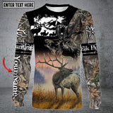 Maxcorners Personalized Name Elk Hunting Long Sleeve Shirt