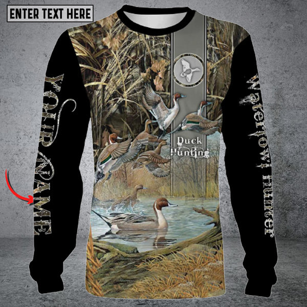 Maxcorners Personalized Name Duck Hunting Long Sleeve Shirt