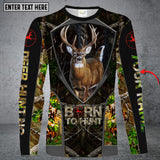 Maxcorners Personalized Name Born To Hunt Long Sleeve Shirt