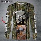 Maxcorners Personalized Name Father And Son Hunting Long Sleeve Shirt