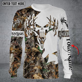 Maxcorners Personalized Name Deer Hunting Long Sleeve Shirt