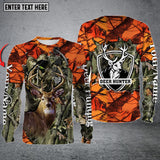 Maxcorners Personalized Name Deer Hunting Long Sleeve Shirt