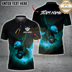 Maxcorners Billiard Eagle Power Pool Multicolor Customized Name, Team Name 3D Shirt