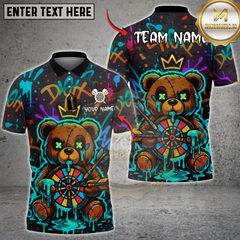 Maxcorners Darts Teddy Love Bear Dartboard Multicolor Customized Name, Team Name 3D Shirts