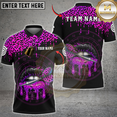 Maxcorners Darts Leopard Lips Dartboard Multicolor Customized Name, Team Name 3D Shirts