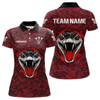 Maxcorners Men’s Darts Team Shirt Featuring Fierce Scarlet Cobra Head Snakeskin Pattern LM1605