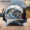 Maxcorners Fishing Graphic Jumping Fish Tribal Texture Customized Name 3D Cap