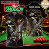 Maxcorners Billiards Gear Badass Skeleton Cue Player Multicolor Customized Name 3D Shirt