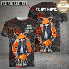 Maxcorners Urban Fox Pickleball Graffiti Tee – Street Style Paddle Power Multicolor Customized Name, Team Name 3D Shirts