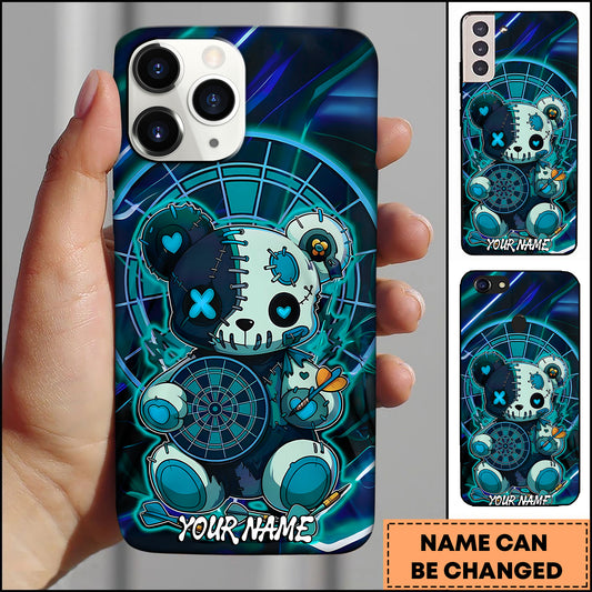 Maxcorners Darts Voodoo Teddy Bear Dartboard Multicolor Personalized Name 3D Phone Case