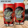 Maxcorners Fishing Tumbler Red Black Fiery Action Design Personalized Name Tumbler (13 Species)