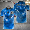Maxcorners Bowling Dramatic Red Smoke Flare Multicolor Customized Name, Team Name 3D Shirts