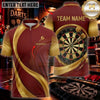 Maxcorners Darts & Dynamic Dartboard Curved Stripe Graphic Multicolor Customized Name, Team Name 3D Shirts