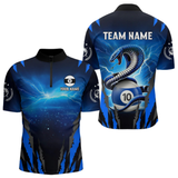 Maxcorners Personalized 10 Ball Thunder Lightning Cobra Snake Men Billiard Shirts, 10 Ball Pool Team Jersey  LM1805