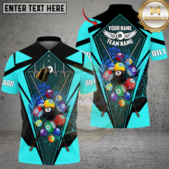 Maxcorners Billiards Neon Burst Pool Balls Multicolor Customized Name, Team Name 3D Shirt