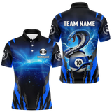 Maxcorners Personalized 10 Ball Thunder Lightning Cobra Snake Men Billiard Shirts, 10 Ball Pool Team Jersey  LM1805