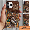 Maxcorners Duck Hunting Golden Retriever Brown Leather Hunting Badge Personalized Name 3D Phone Case - German Shorthaired Pointer