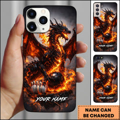Maxcorners Bowling Fire Dragon Ball Destruction Personalized Name Phone Case