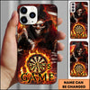 Maxcorners Darts Fire Skull Grim Reaper Dartboard Personalized Name Phone Case
