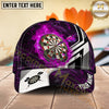 Maxcorners Darts Flaming Bullseye Geometric Pattern Personalized Name 3D Classic Cap