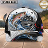 Maxcorners Fishing Graphic Jumping Fish Tribal Texture Customized Name 3D Cap