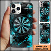 Maxcorners Darts Turquoise Grunge Dartboard Personalized Name Phone Case