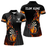 Maxcorners Men's Custom Darts Shirt With Flame Dartboards And Red Dart Arrows LM1605