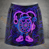 Maxcorners Darts Neon Cool Dartboard Mascot Personalized 3D Skirts With Shorts