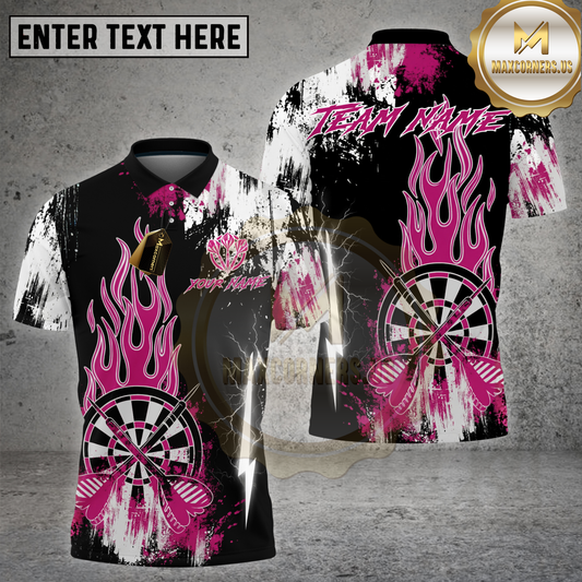 Maxcorners Darts Flame Multicolor Options Personalized Name, Team Name 3D Shirt (4 Colors)