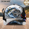 Maxcorners Fishing Graphic Jumping Fish Tribal Texture Customized Name 3D Cap