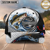 Maxcorners Fishing Graphic Jumping Fish Tribal Texture Customized Name 3D Cap