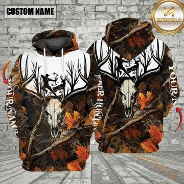 Maxcorners Custom Name Deer Hunting Camo Orange Forest All Over Print Shirt Best Gift For Hunter
