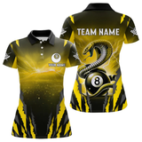 Maxcorners Personalized Thunder Lightning Cobra Snake Men Billiard Shirts, 8 Ball Billiard Team Jersey|Yellow LM1805