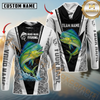 Maxcorners Fishing Black White Hexagon Hoodie Design Sun Protection Personalized Name, Team Name Long Sleeve Hooded